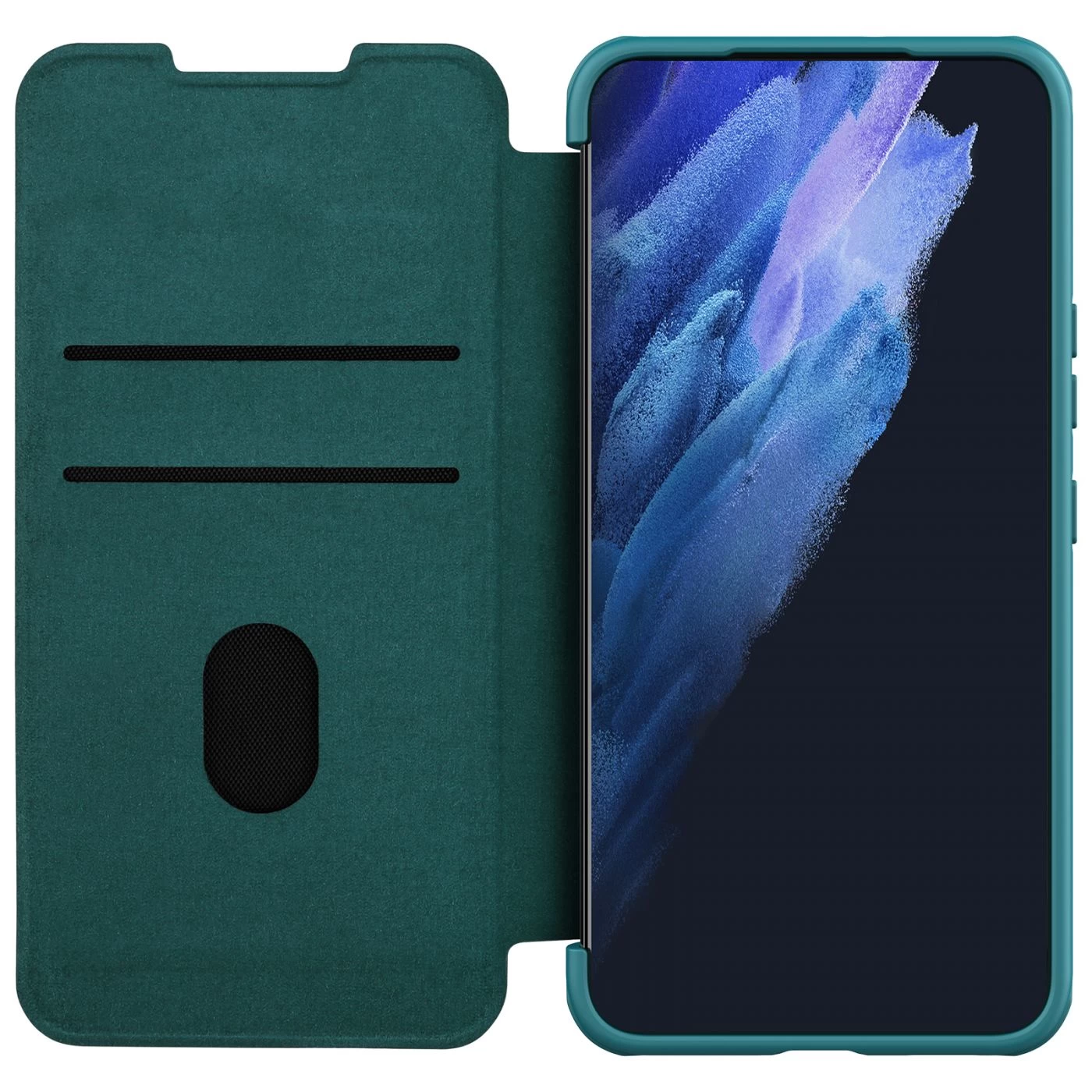 Samsung Galaxy S22 Plus fodral grön Nillkin Qin Leather Pro (Plain Version)