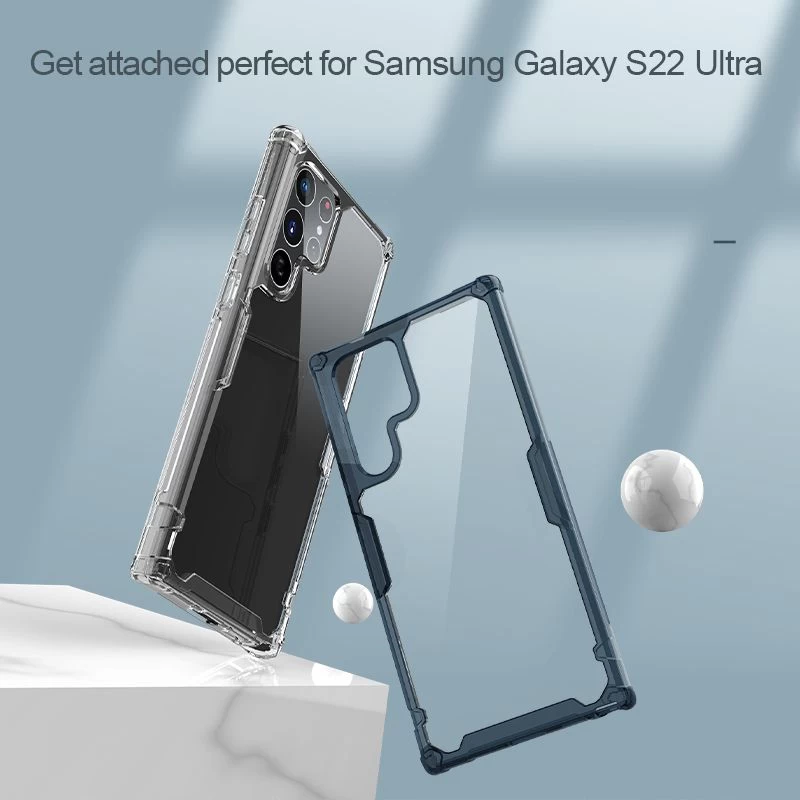 Samsung Galaxy S22 Ultra case translucent blue Nillkin TPU PRO 