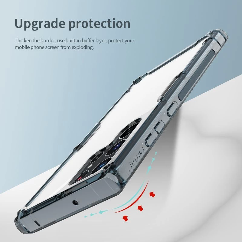 Samsung Galaxy S22 Ultra case translucent blue Nillkin TPU PRO 