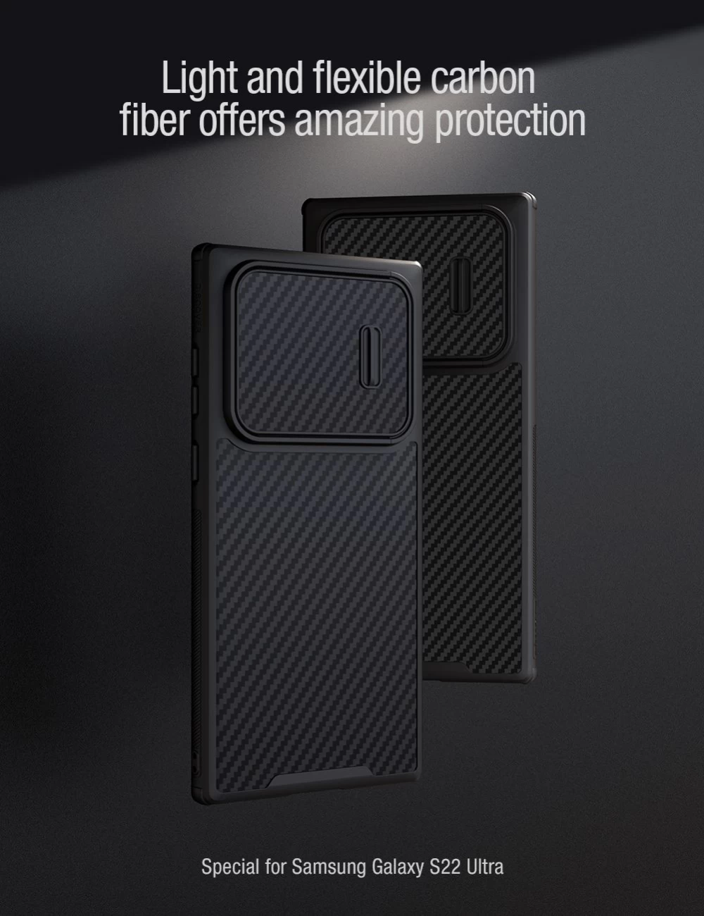 Samsung Galaxy S22 Ultra case black Nillkin Synthetic Fiber S