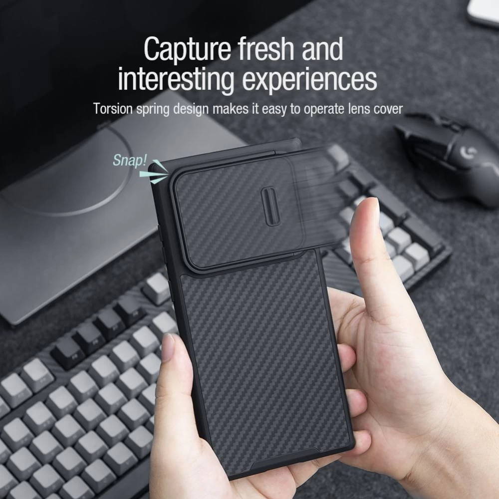 Samsung Galaxy S22 Ultra case black Nillkin Synthetic Fiber S