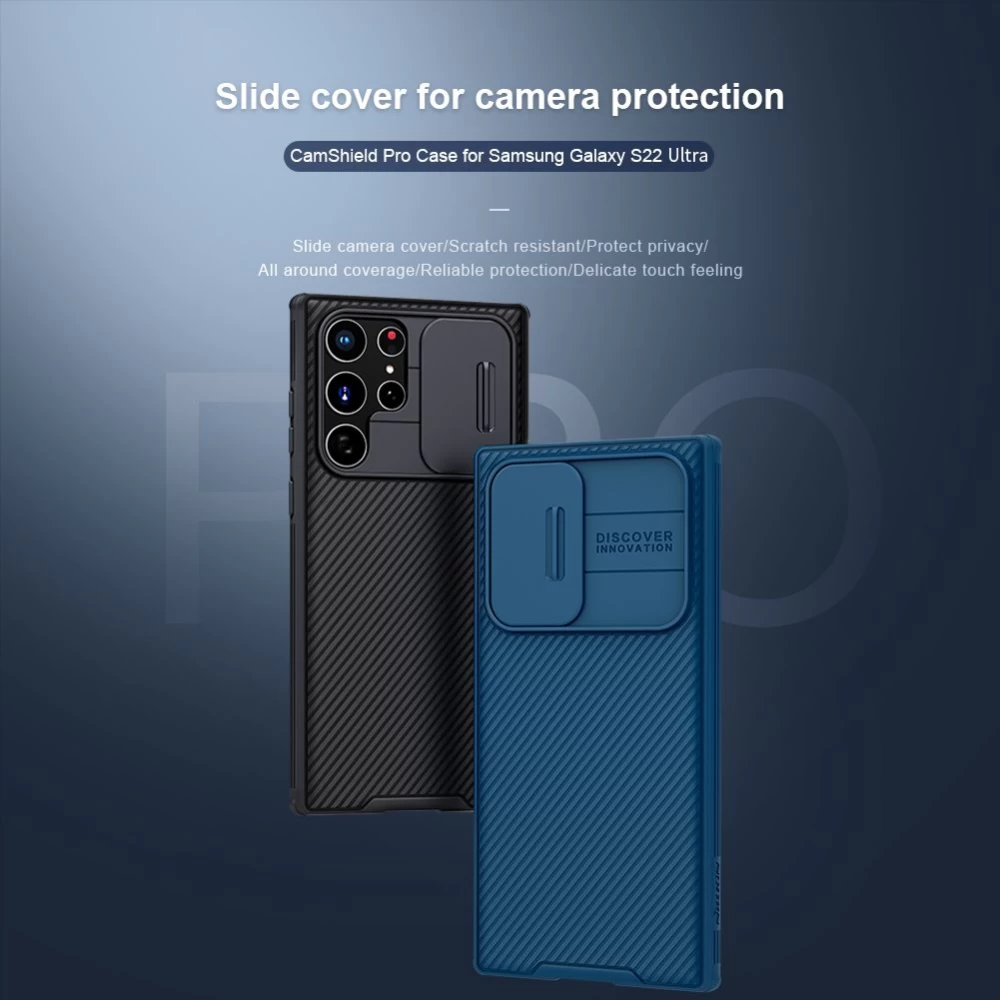 Samsung Galaxy S22 Ultra case green Nillkin CamShield PRO 