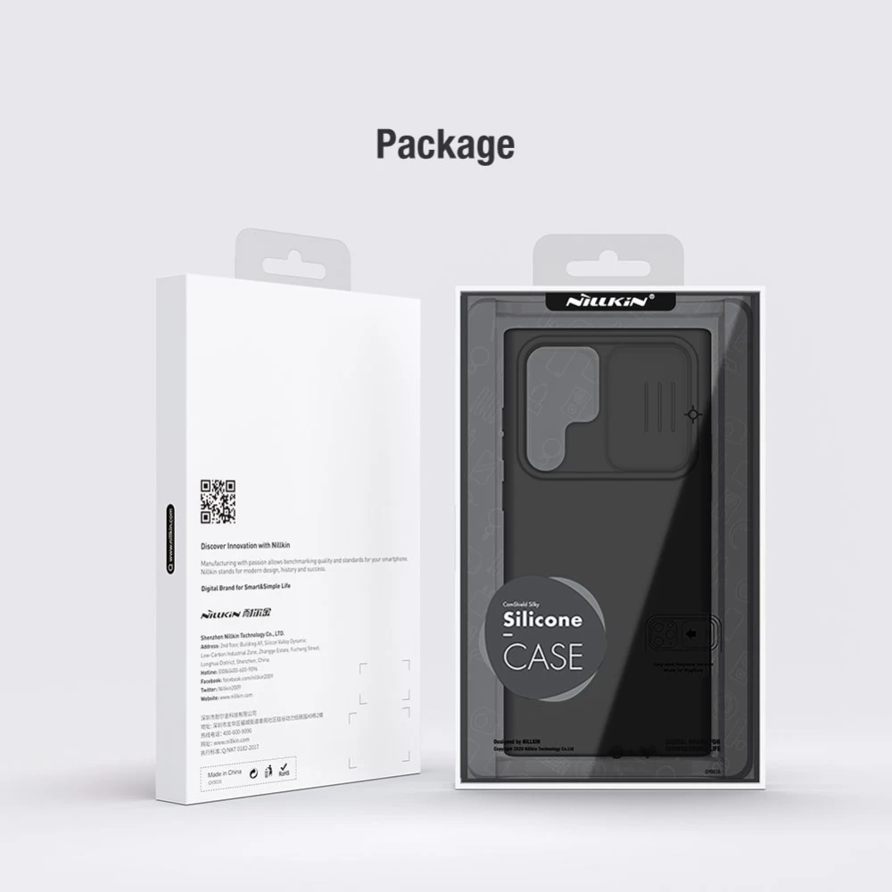 Samsung Galaxy S22 Ultra suojakuori sininen Nillkin CamShield Silky Silicon 