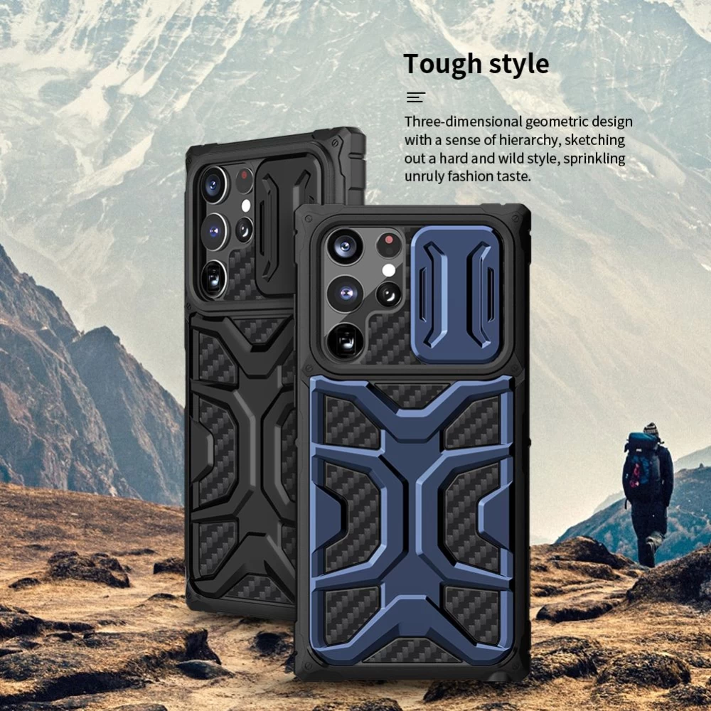 Samsung Galaxy S22 Ultra case blue Nillkin Adventurer 