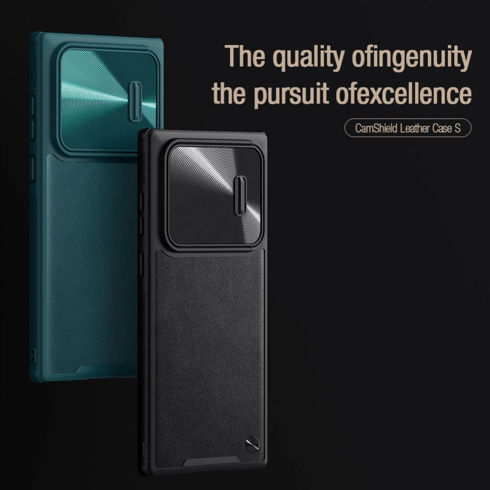 Samsung Galaxy S22 Ultra case blue Nillkin CamShield Leather S