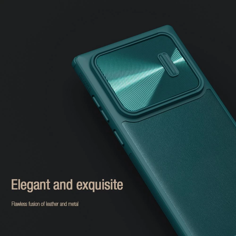 Samsung Galaxy S22 Ultra case blue Nillkin CamShield Leather S