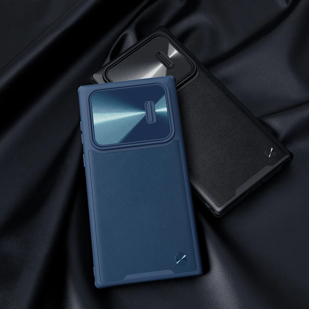 Samsung Galaxy S22 Ultra case blue Nillkin CamShield Leather S