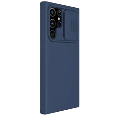 Samsung Galaxy S22 Ultra suojakuori sininen Nillkin CamShield Silky Silicon 