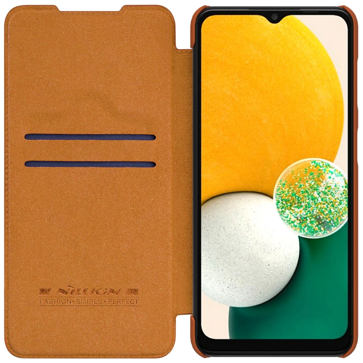 Samsung Galaxy A13 5G dėklas rudas Nillkin Qin Leather