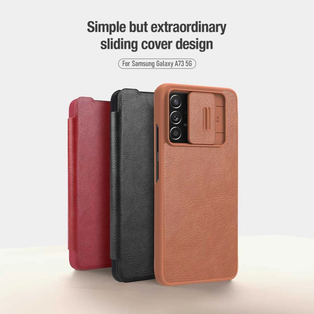 Samsung Galaxy A73 5G case brown Nillkin Qin Leather  Pro