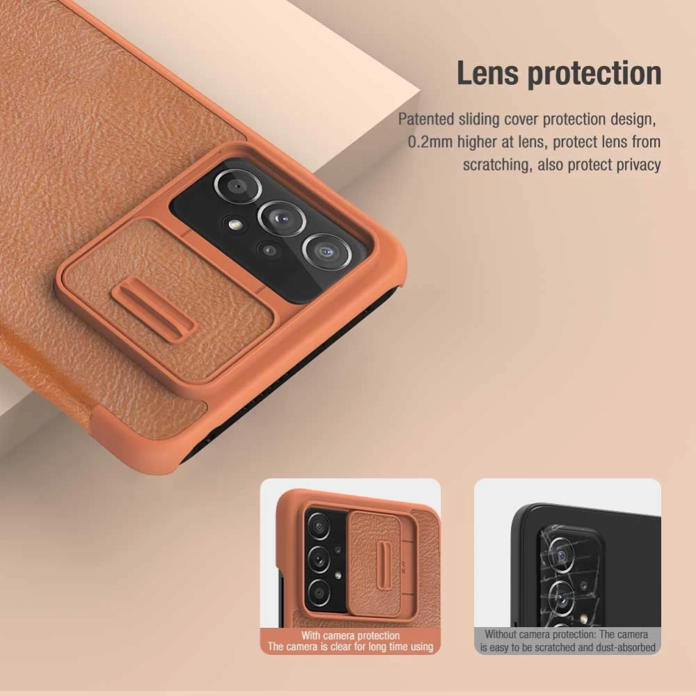 Samsung Galaxy A73 5G case brown Nillkin Qin Leather  Pro