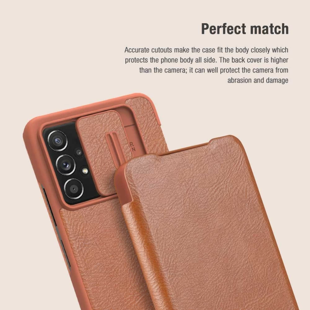Samsung Galaxy A73 5G case brown Nillkin Qin Leather  Pro