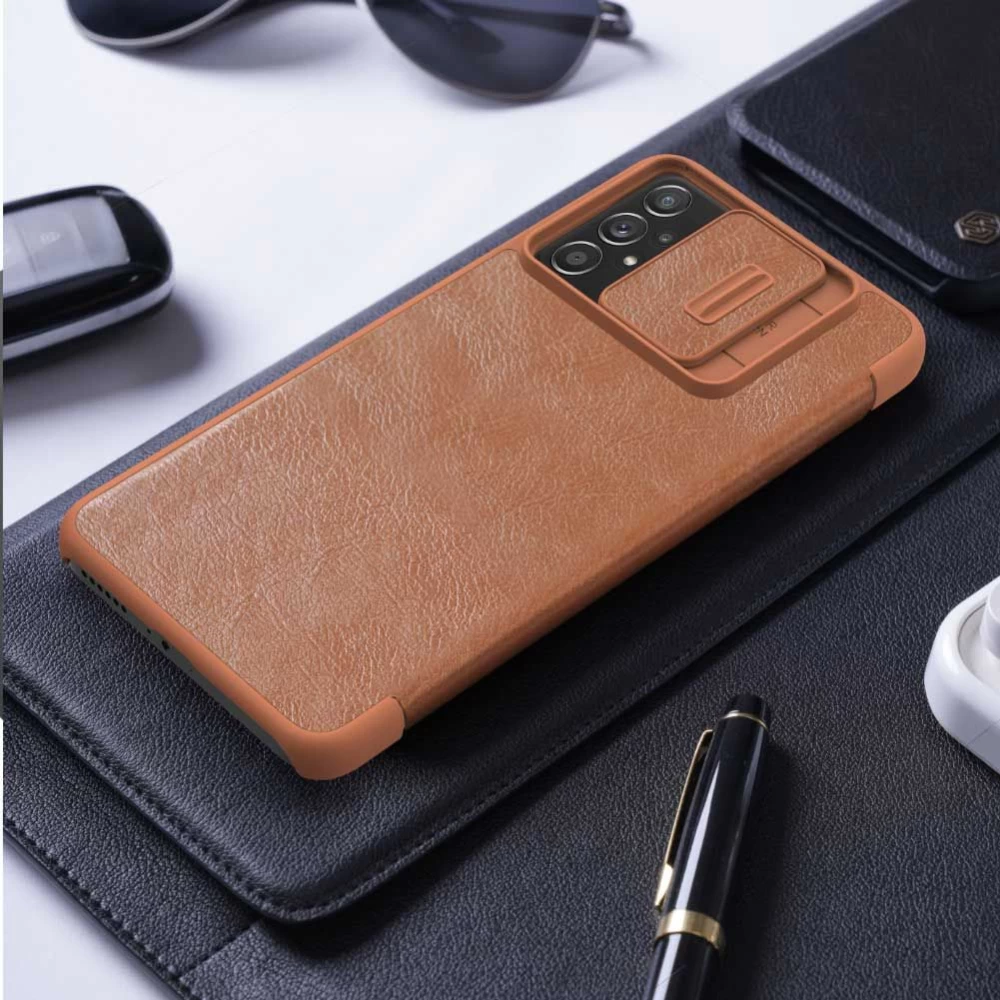 Samsung Galaxy A73 5G case brown Nillkin Qin Leather  Pro