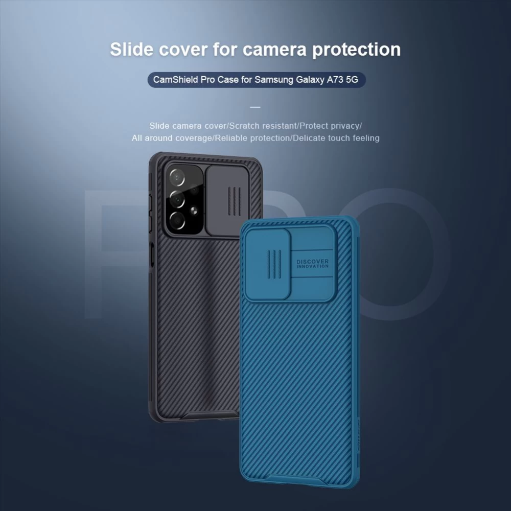 Samsung Galaxy A73 5G dėklas mėlyna Nillkin CamShield Pro 