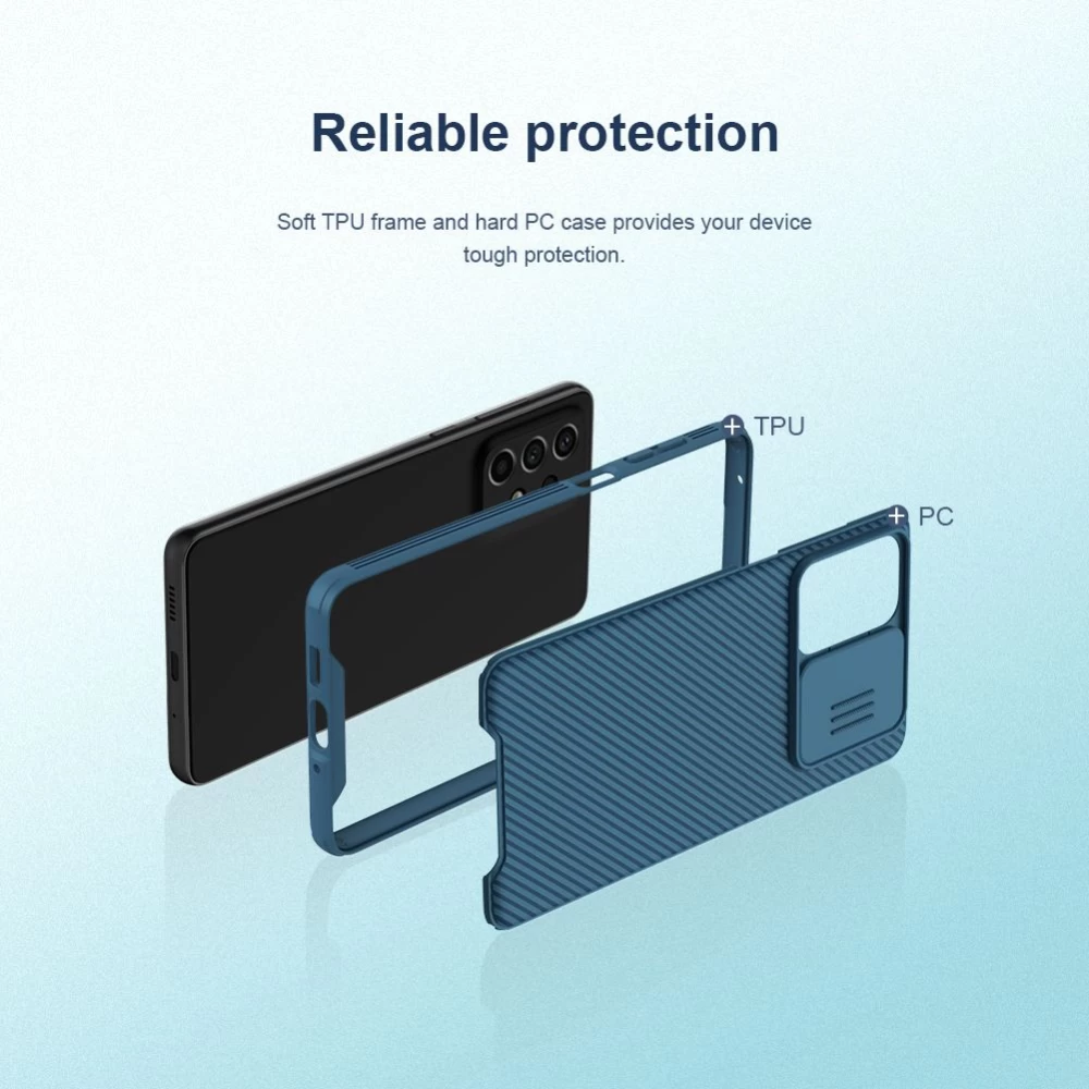 Samsung Galaxy A73 5G dėklas mėlyna Nillkin CamShield Pro 