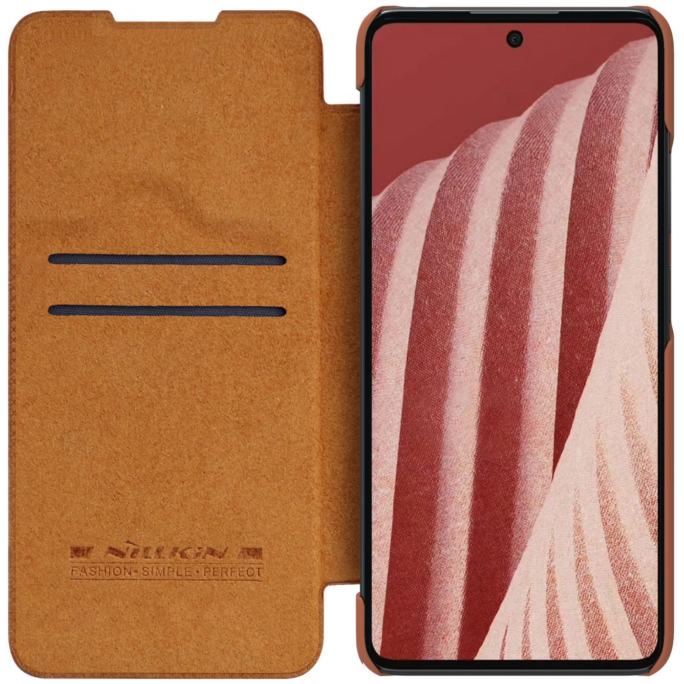 Samsung Galaxy A73 5G case brown Nillkin Qin Leather Pro