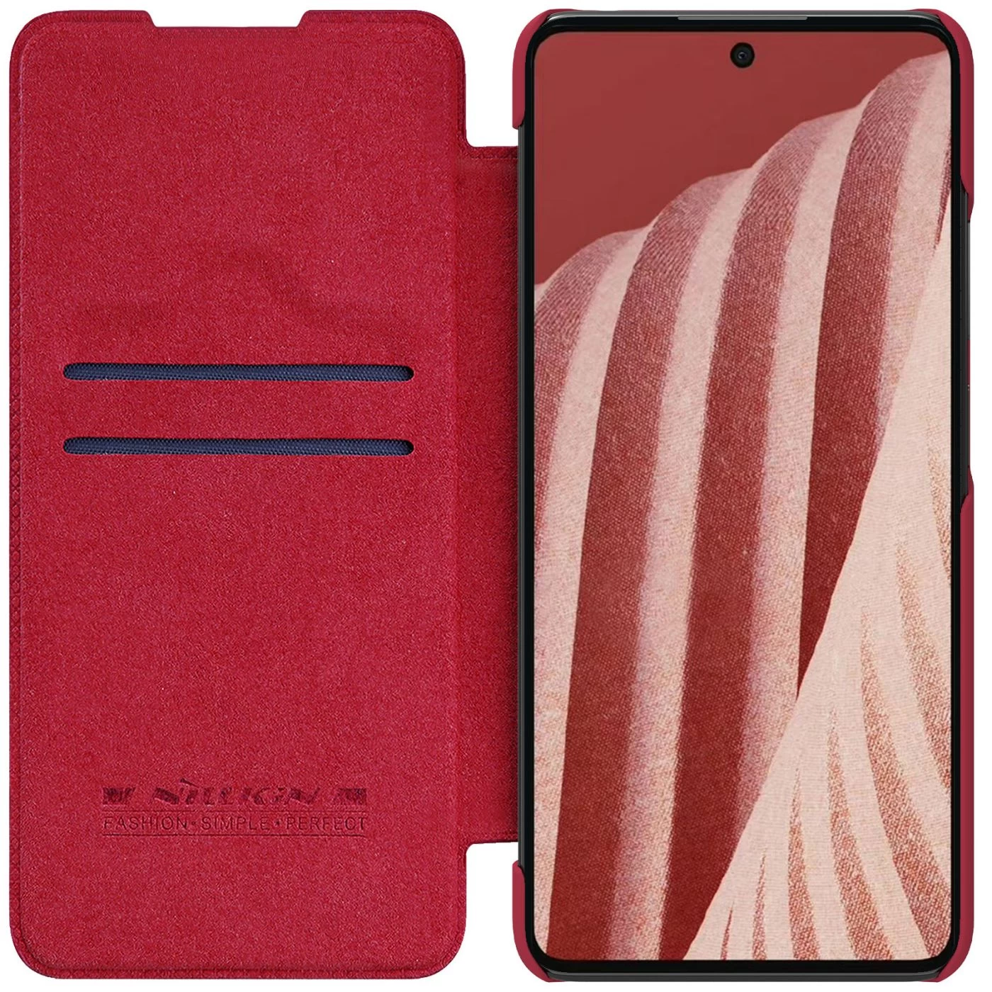 Samsung Galaxy A73 5G fodral röd Nillkin Qin Leather Pro