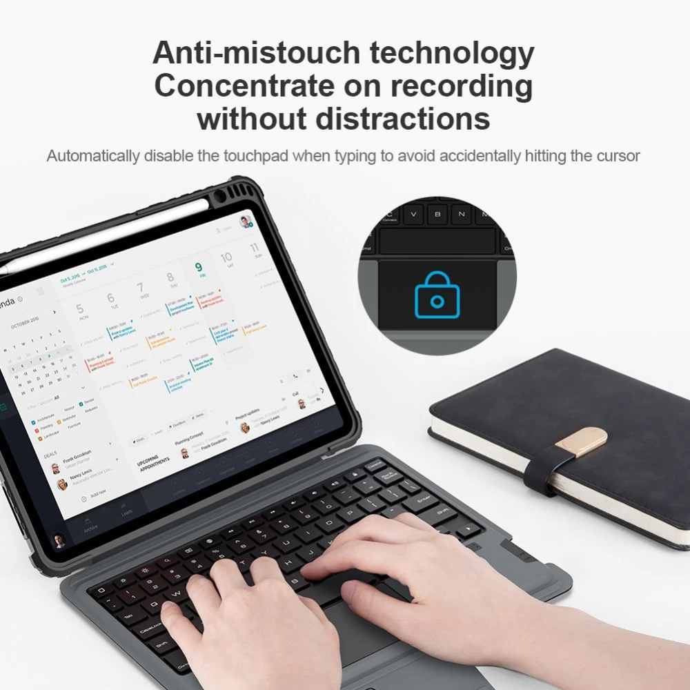 Apple iPad Air 5 (2022) tablet suojakuori, suojakotelo musta NILLKIN BUMPER COMBO KEYBOARD