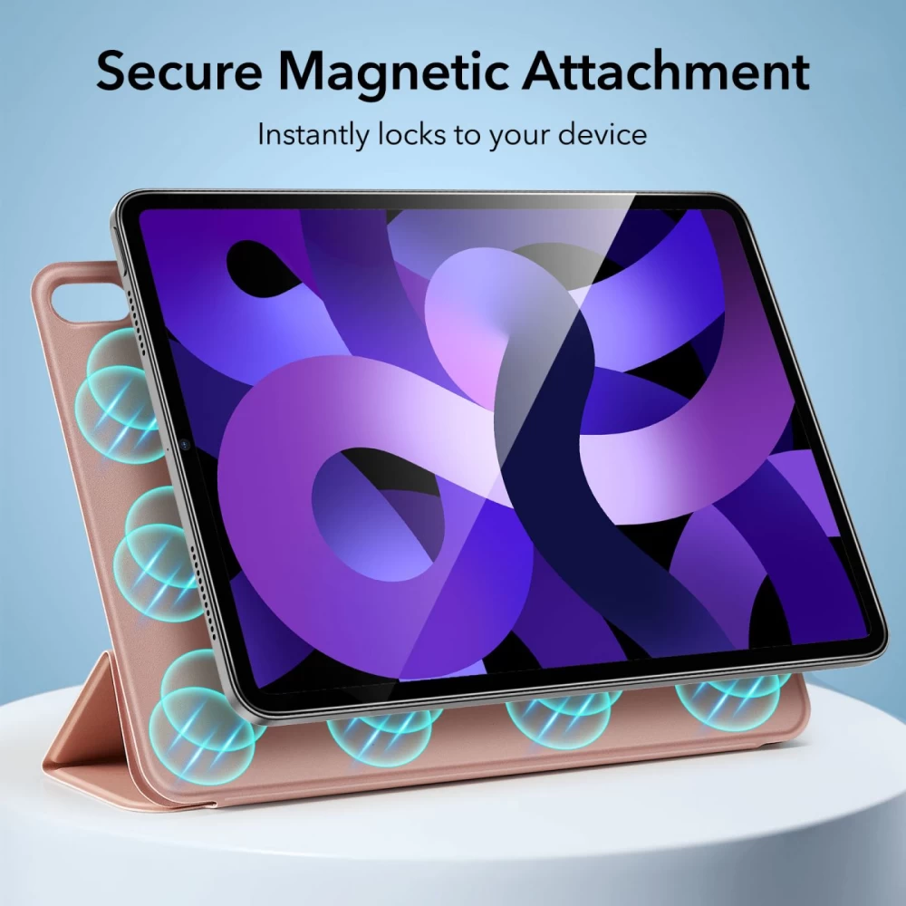 Apple iPad Air 5 (2022) tablet suojakuori, suojakotelo pinkki ESR Rebound Magnetic 