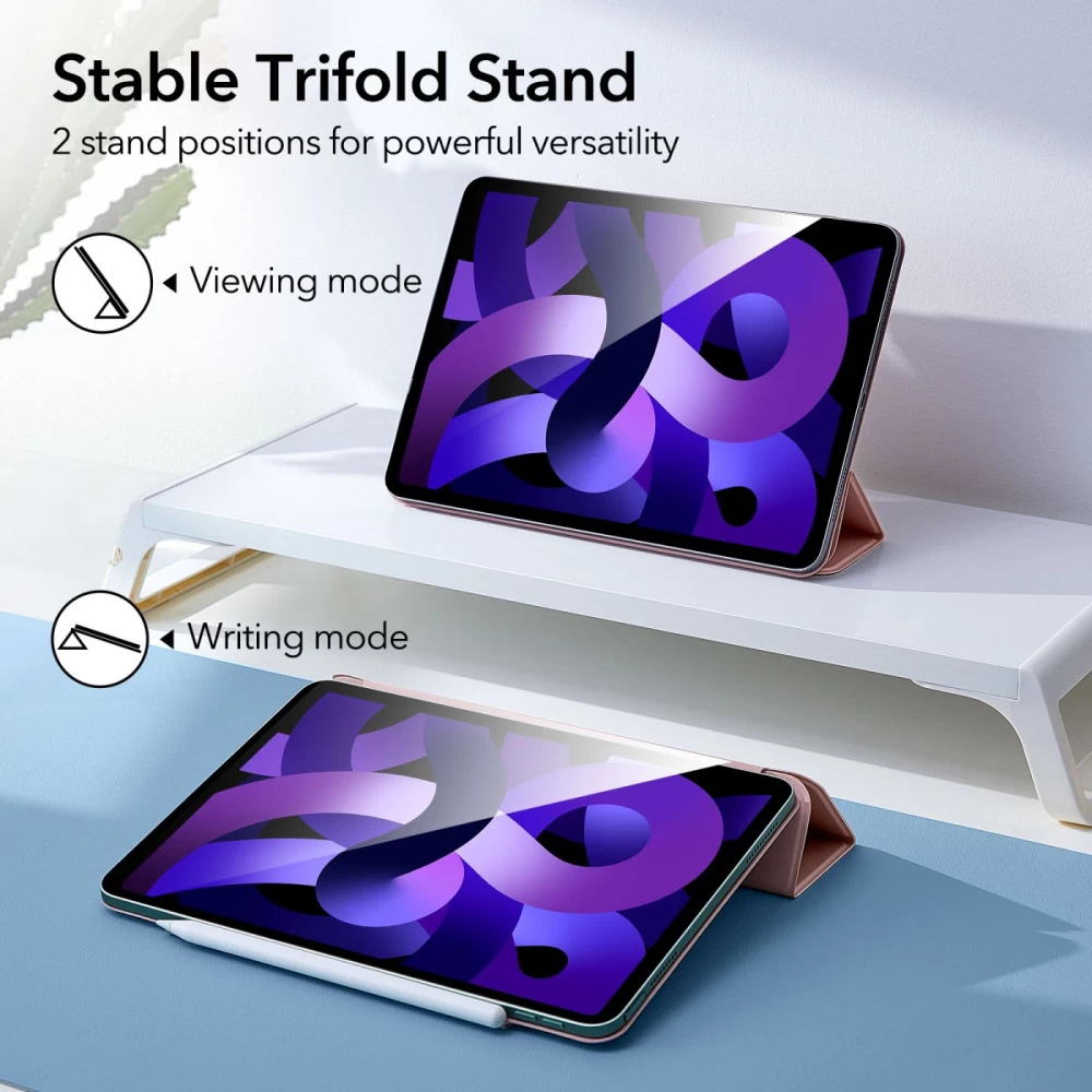 Apple iPad Air 5 (2022) tablet suojakuori, suojakotelo pinkki ESR Rebound Magnetic 