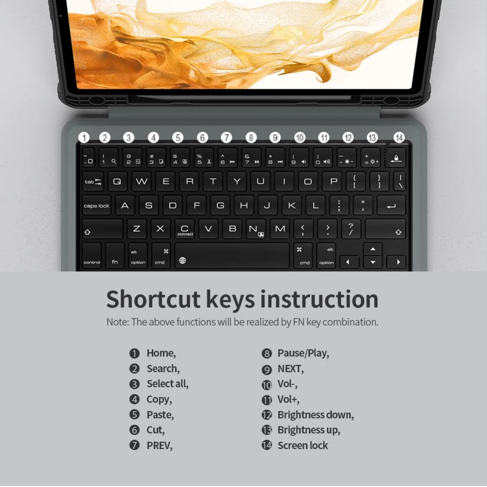 Samsung Galaxy Tab S8 чехол для планшетa черный Nillkin Bumper Combo Keyboard