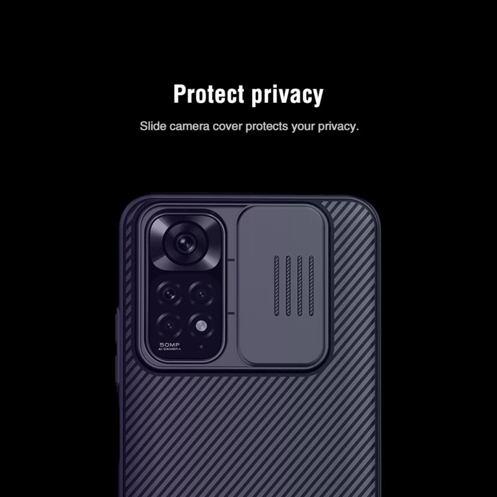 Xiaomi RedMi Note 11 Global dėklas Juoda Nillkin CamShield (Int.Edition)