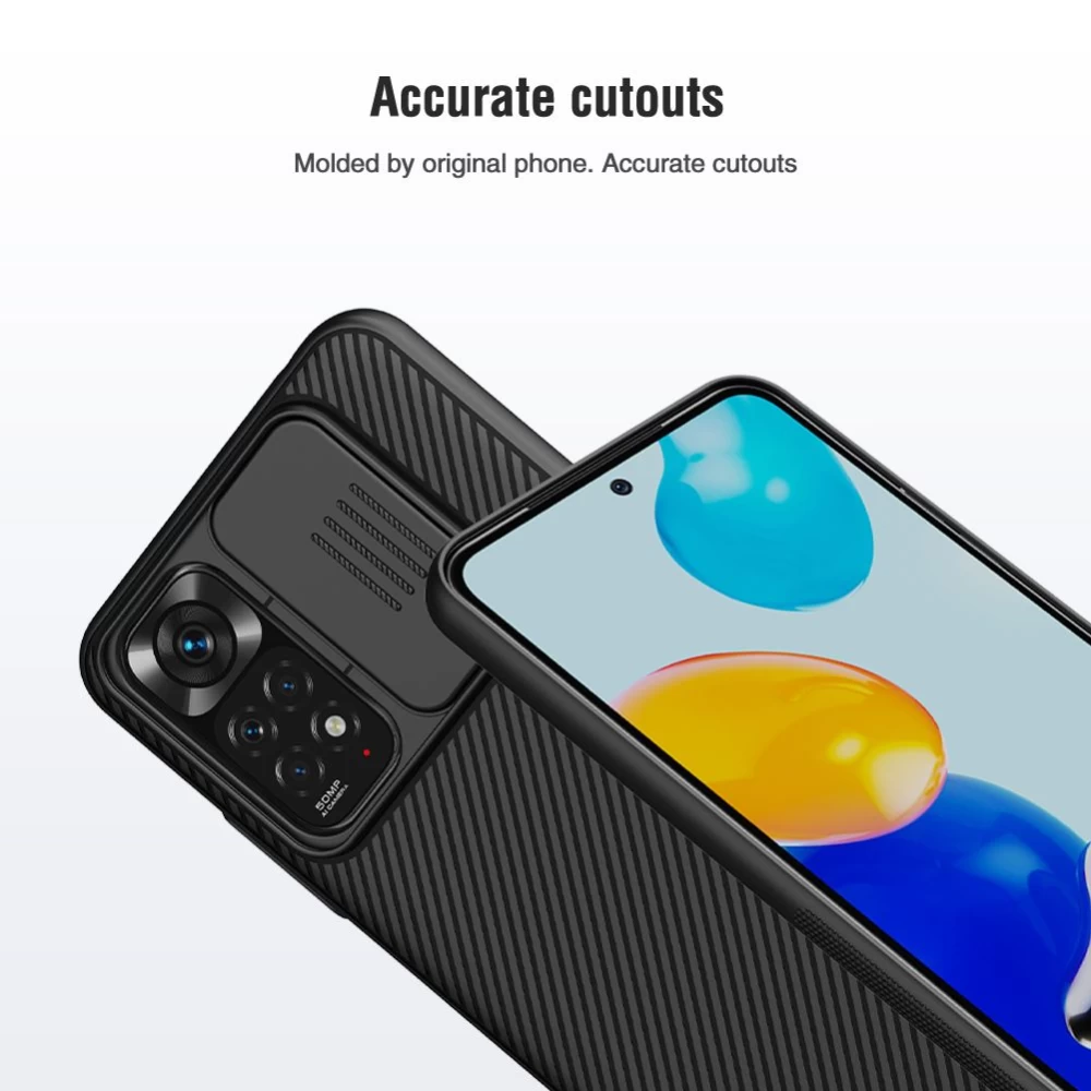 Xiaomi RedMi Note 11 Global dėklas Juoda Nillkin CamShield (Int.Edition)
