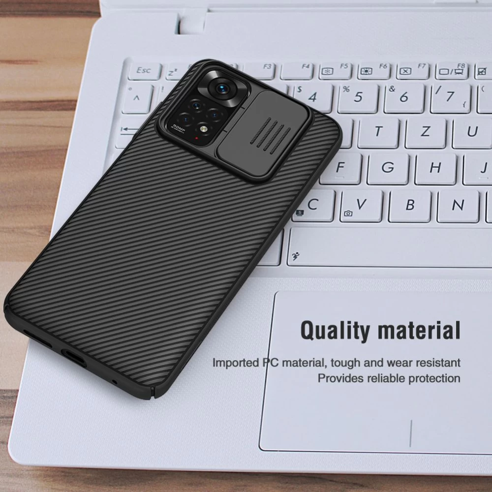 Xiaomi RedMi Note 11 Global dėklas Juoda Nillkin CamShield (Int.Edition)