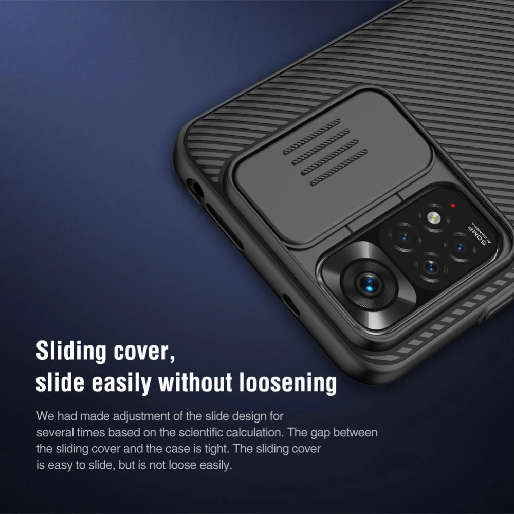 Xiaomi RedMi Note 11 Global dėklas Juoda Nillkin CamShield (Int.Edition)