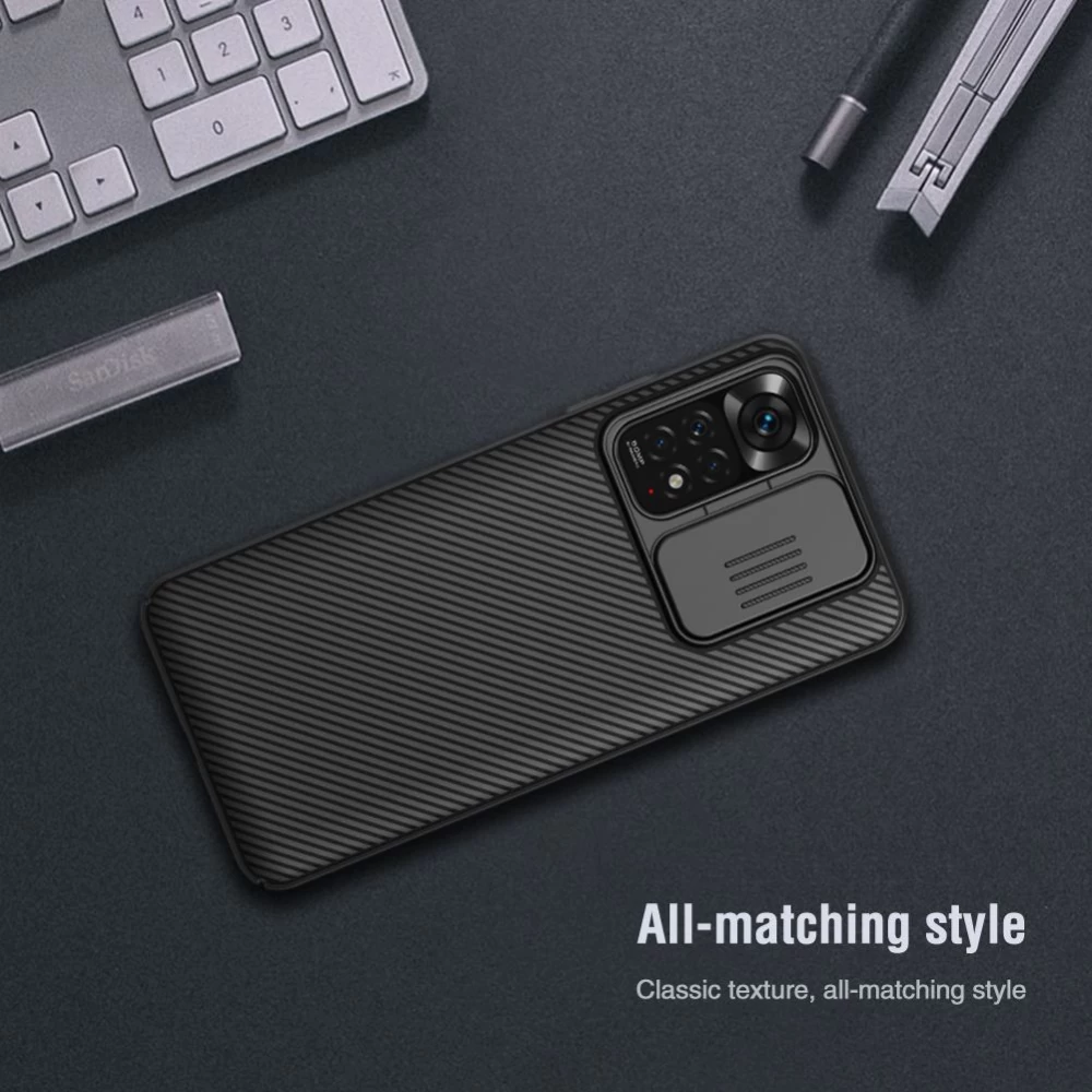 Xiaomi RedMi Note 11 Global dėklas Juoda Nillkin CamShield (Int.Edition)