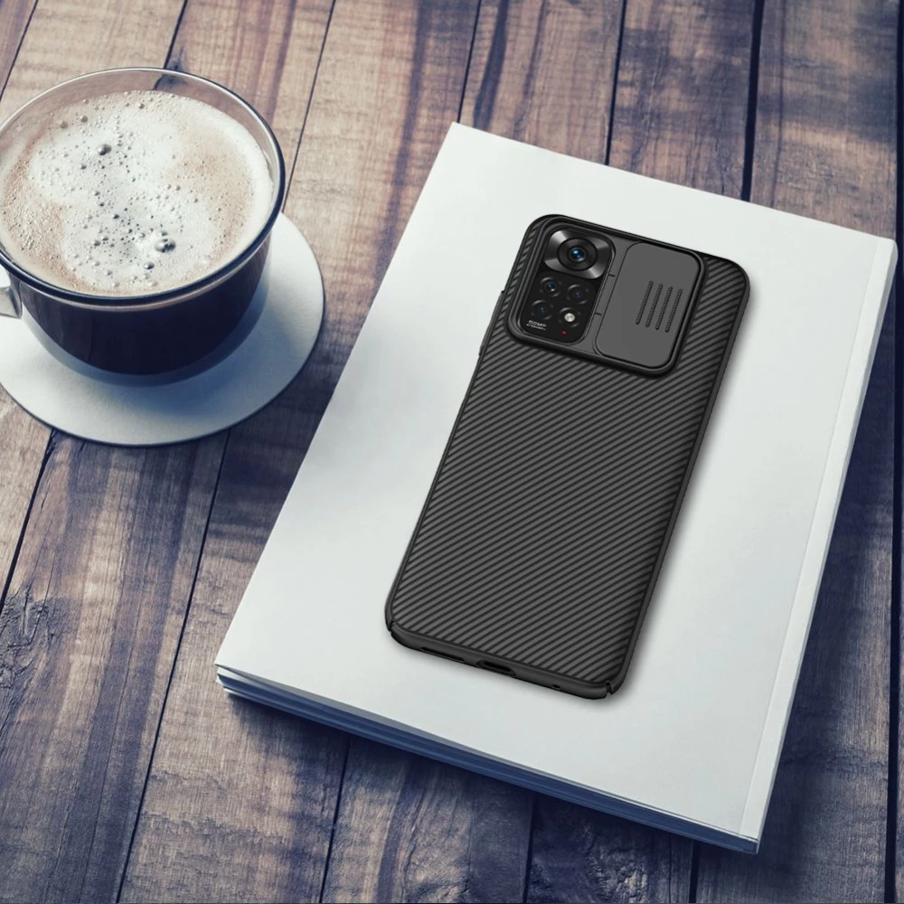 Xiaomi RedMi Note 11 Global dėklas Juoda Nillkin CamShield (Int.Edition)