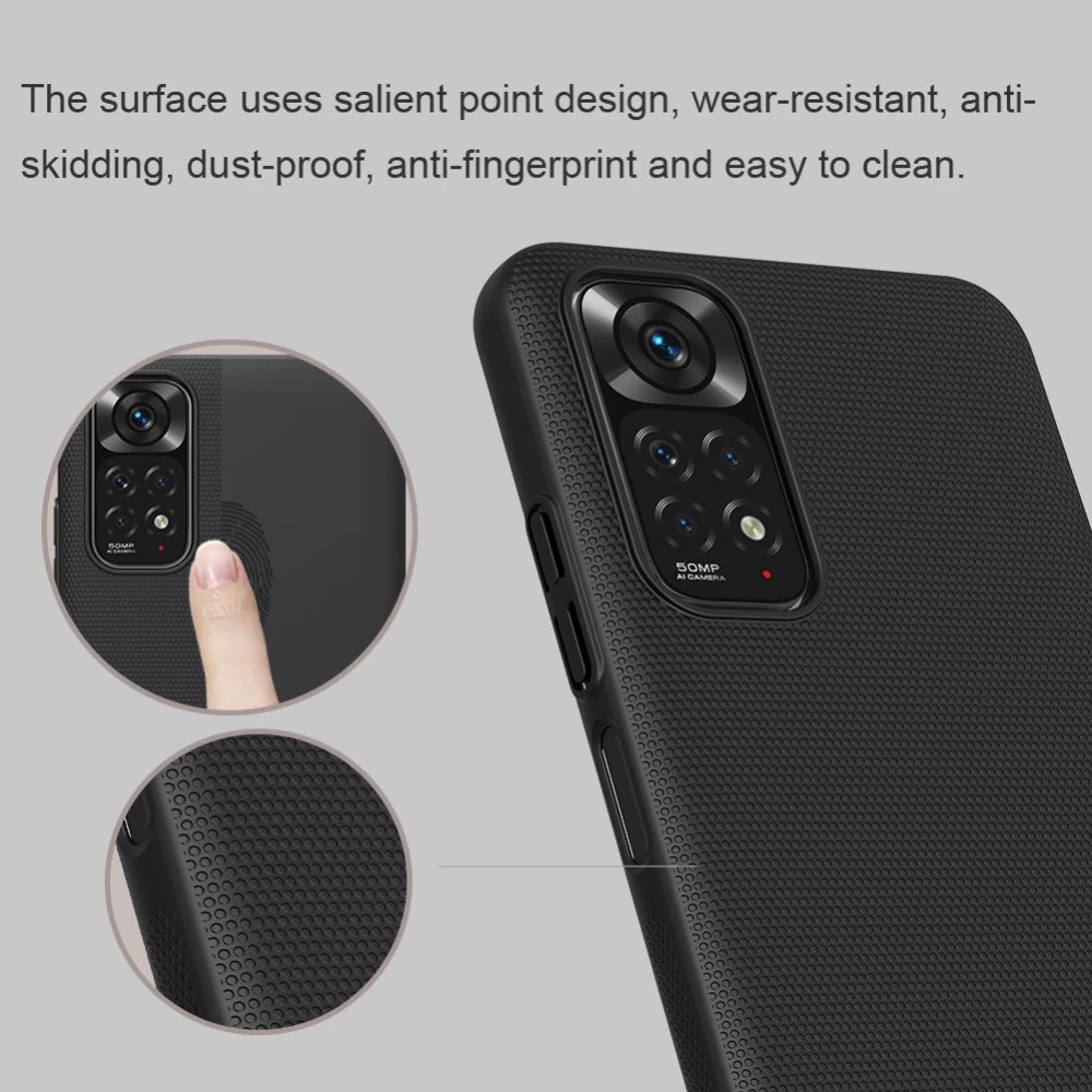 Xiaomi RedMi Note 11 Global dėklas raudonas Nillkin Super Frosted Shield 