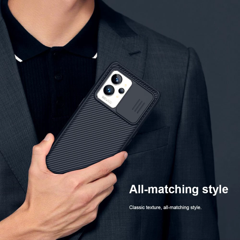 Oppo Realme GT2 Pro ümbris must Nillkin CamShield