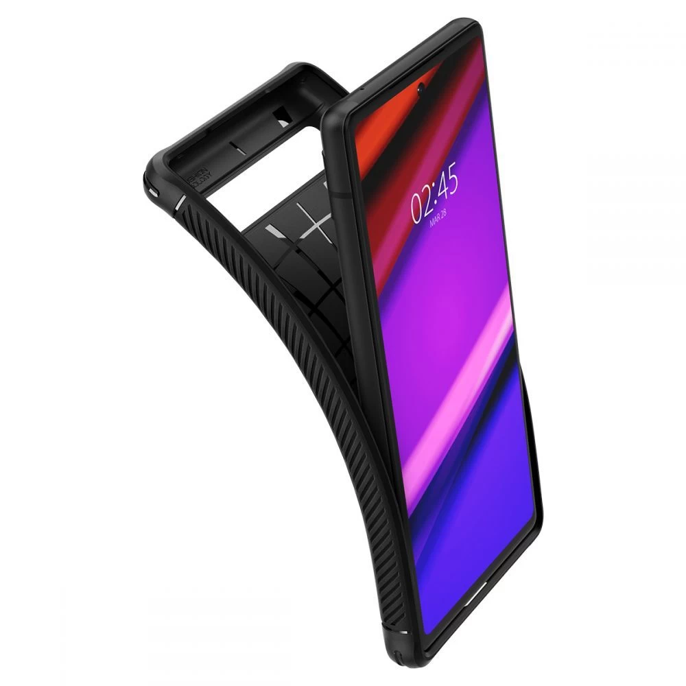 Google Pixel 6A case black SPIGEN Rugged Armor