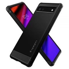 Google Pixel 6A case black SPIGEN Rugged Armor
