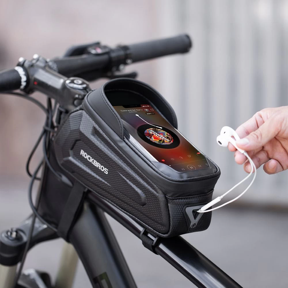 Puhelinteline pyörään  ROCKBROS Hardpouch Bike Mount M svart