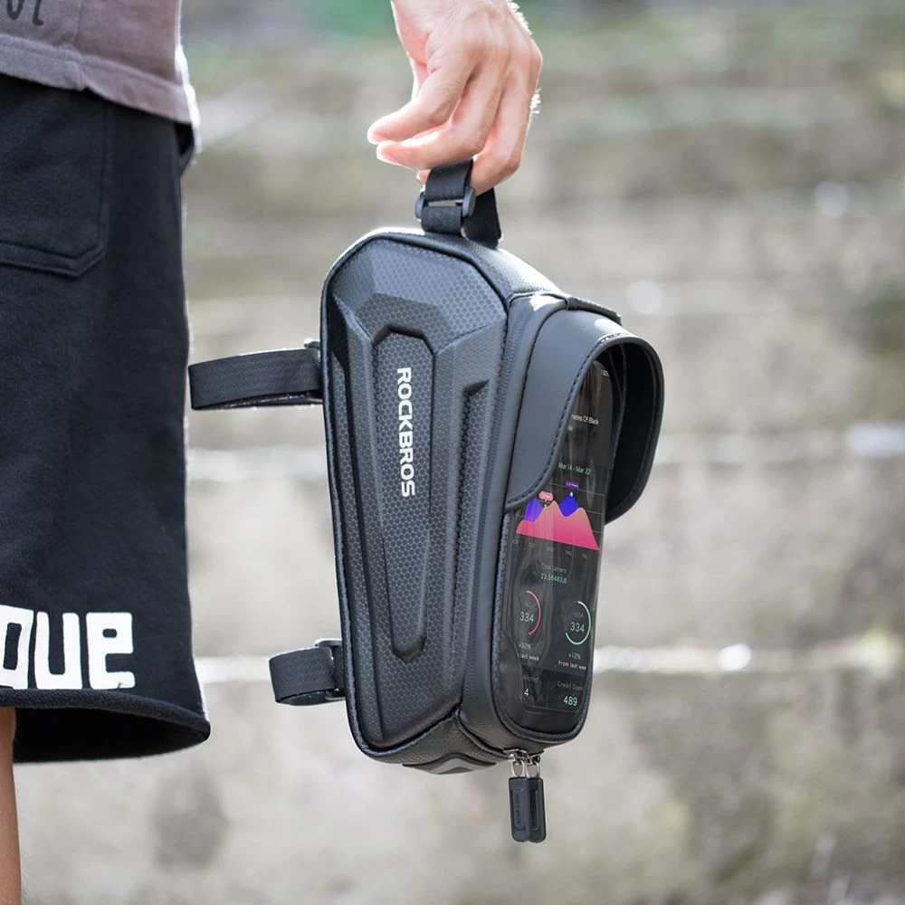 Puhelinteline pyörään  ROCKBROS Hardpouch Bike Mount M svart