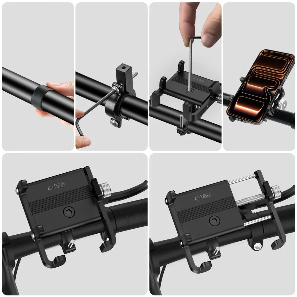 Puhelinteline pyörään  TECH-PROTECT V5 HANDLEBAR & STEM UNIVERSAL BIKE MOUNT Puhelintarvikkeet musta