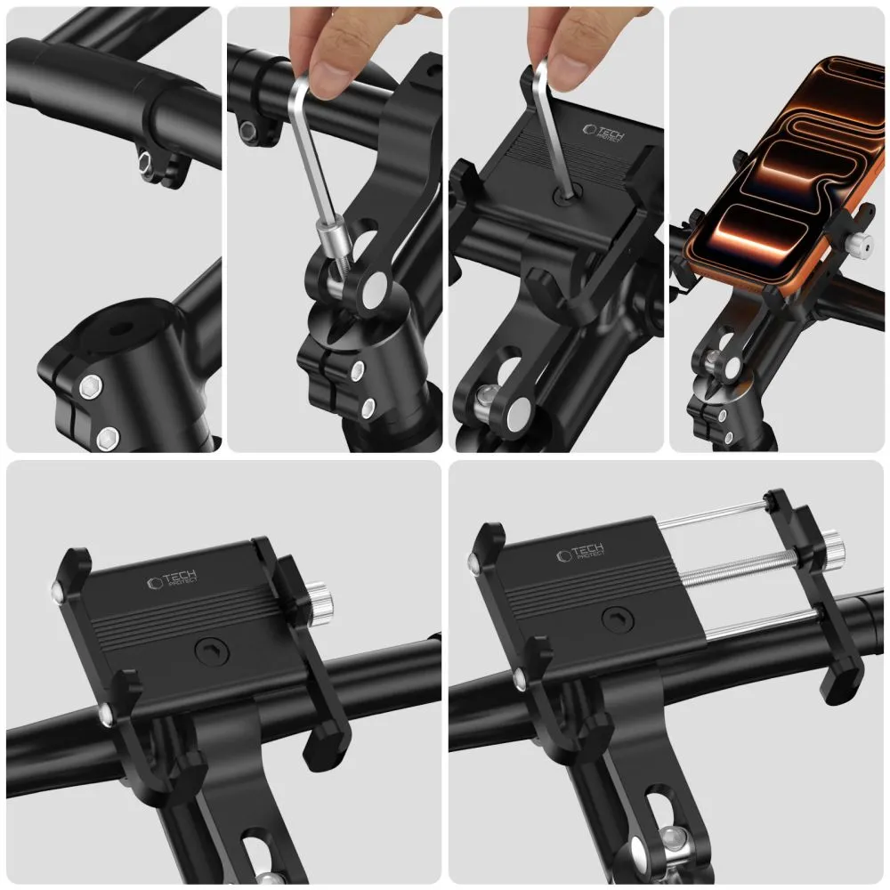 Puhelinteline pyörään  TECH-PROTECT V5 HANDLEBAR & STEM UNIVERSAL BIKE MOUNT Puhelintarvikkeet musta