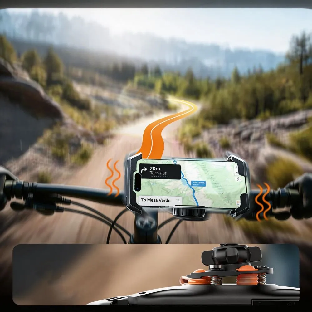 Jalgratta telefonihoidikud  TECH-PROTECT V6 UNIVERSAL BIKE & MOTORCYCLE MOUNT Telefonitarvikud must