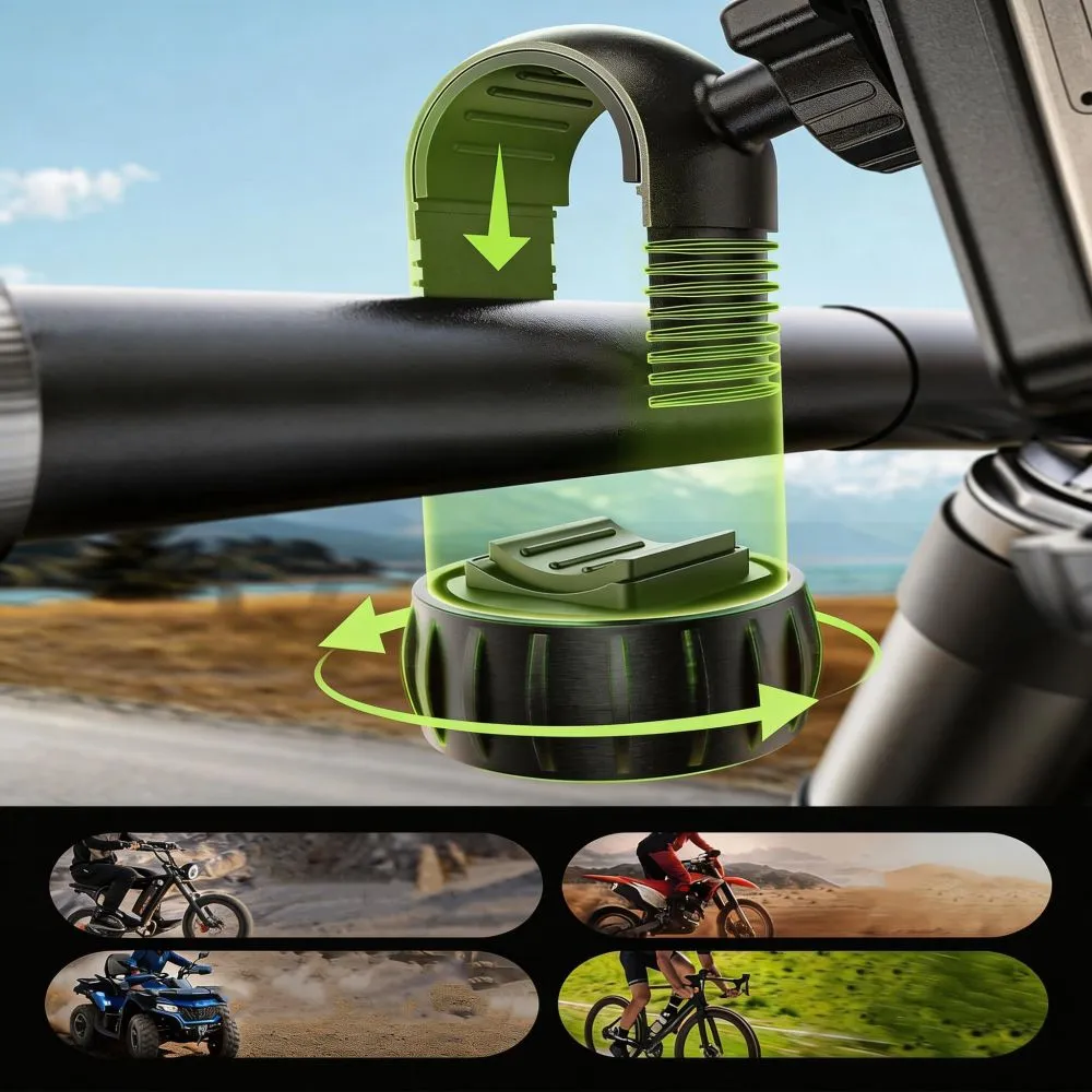Jalgratta telefonihoidikud  TECH-PROTECT V6 UNIVERSAL BIKE & MOTORCYCLE MOUNT Telefonitarvikud must