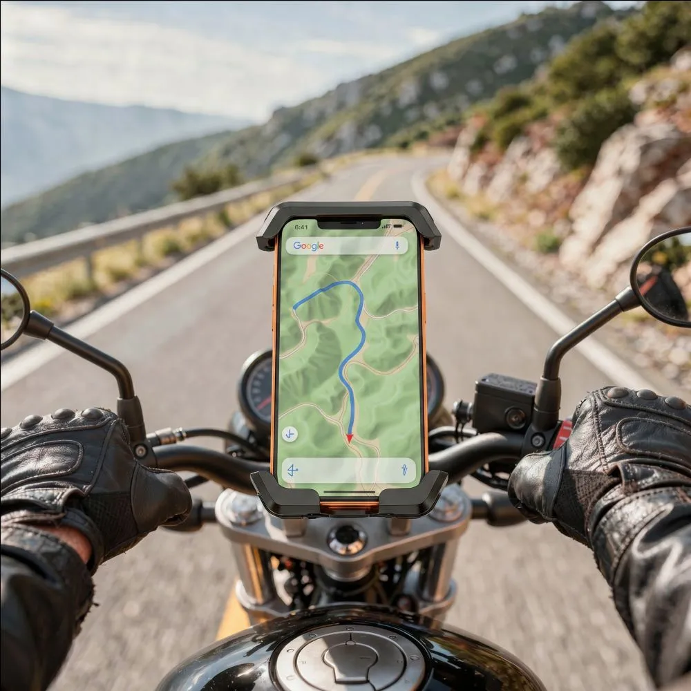 Jalgratta telefonihoidikud  TECH-PROTECT V6 UNIVERSAL BIKE & MOTORCYCLE MOUNT Telefonitarvikud must