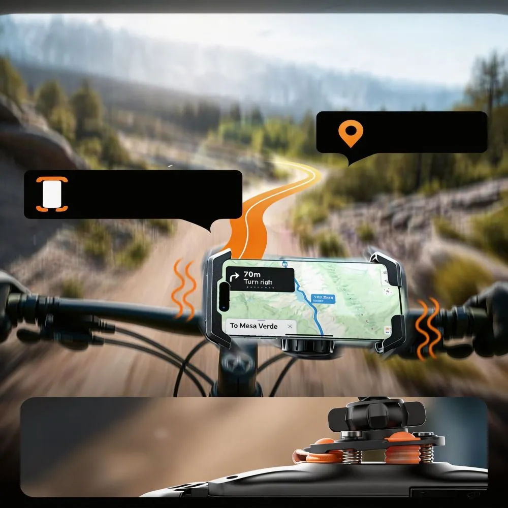 Puhelinteline pyörään  TECH-PROTECT V7 UNIVERSAL BIKE & MOTORCYCLE MOUNT Puhelintarvikkeet musta
