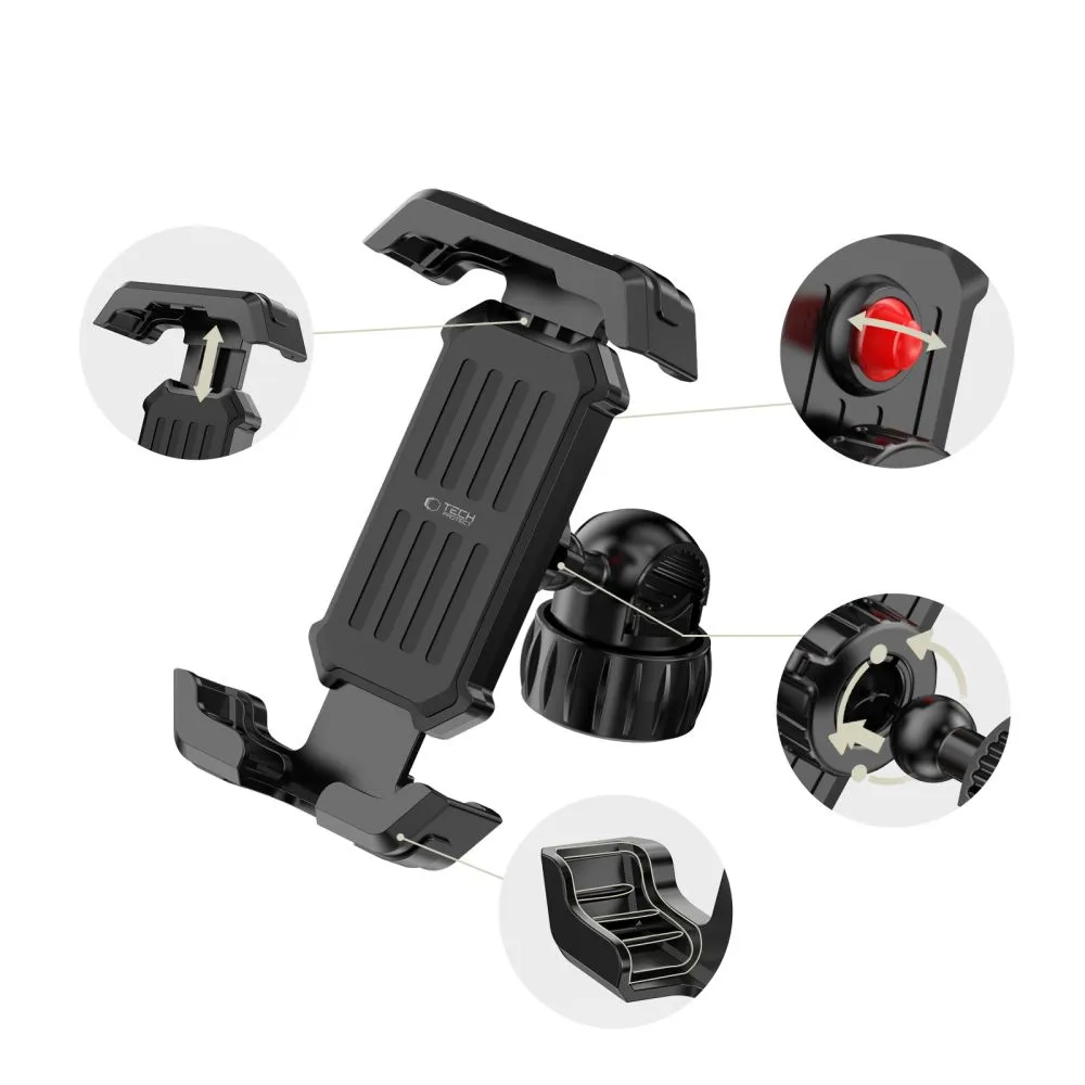 Jalgratta telefonihoidikud  TECH-PROTECT V6 UNIVERSAL BIKE & MOTORCYCLE MOUNT Telefonitarvikud must