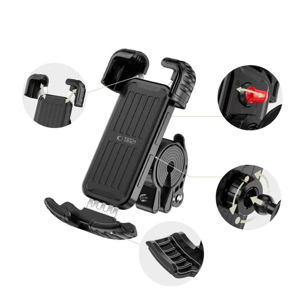 Puhelinteline pyörään  TECH-PROTECT V7 UNIVERSAL BIKE & MOTORCYCLE MOUNT Puhelintarvikkeet musta