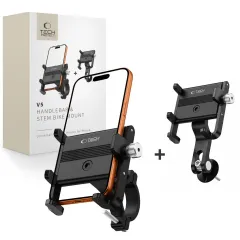  Velo telefona turētājs Viedierīču Aksesuāri TECH-PROTECT V5 HANDLEBAR & STEM UNIVERSAL BIKE MOUNT