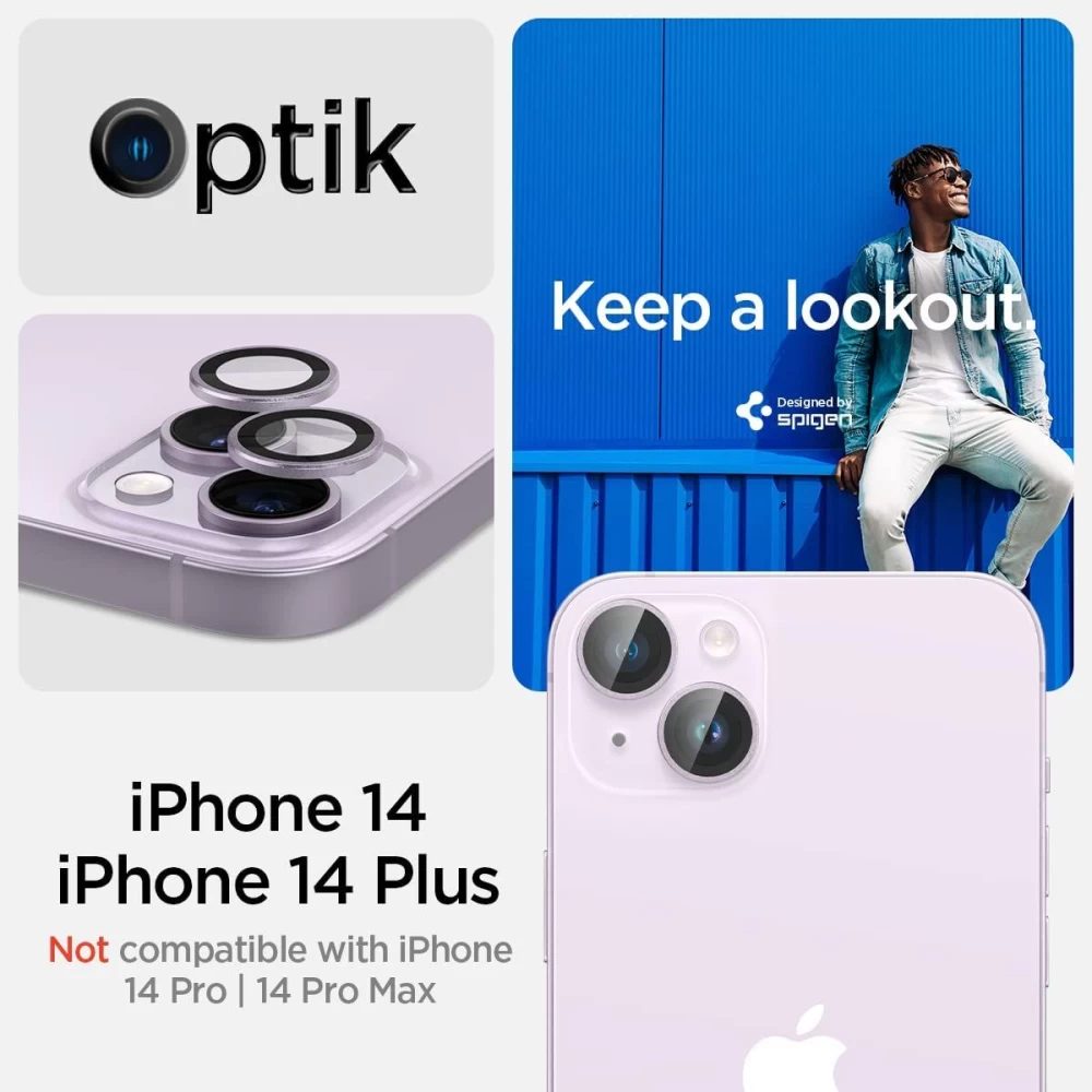 Apple iPhone 14 aizsargstikls  SPIGEN OPTIK.TR EZ FIT CAMERA PROTECTOR (2-pack)