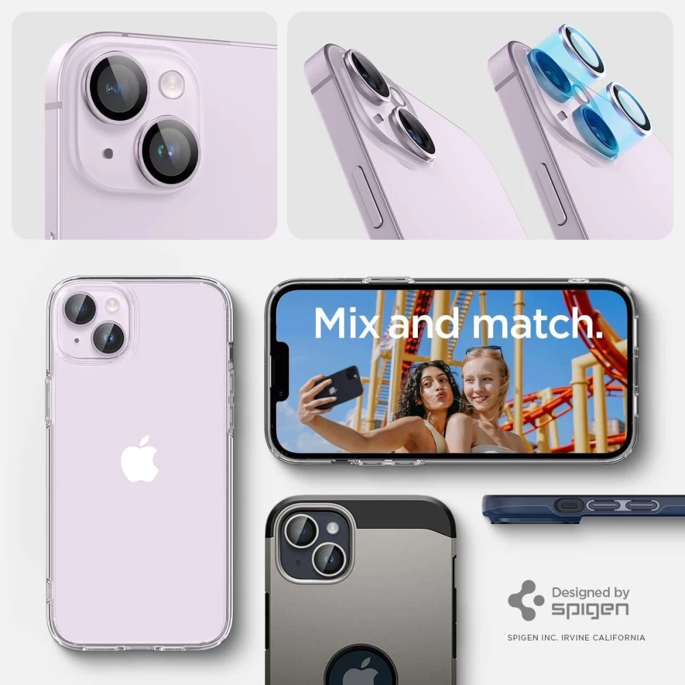 Apple iPhone 14 aizsargstikls  SPIGEN OPTIK.TR EZ FIT CAMERA PROTECTOR (2-pack)