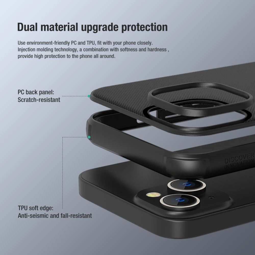 Apple iPhone 14 case black Nillkin Super Frosted Shield Pro