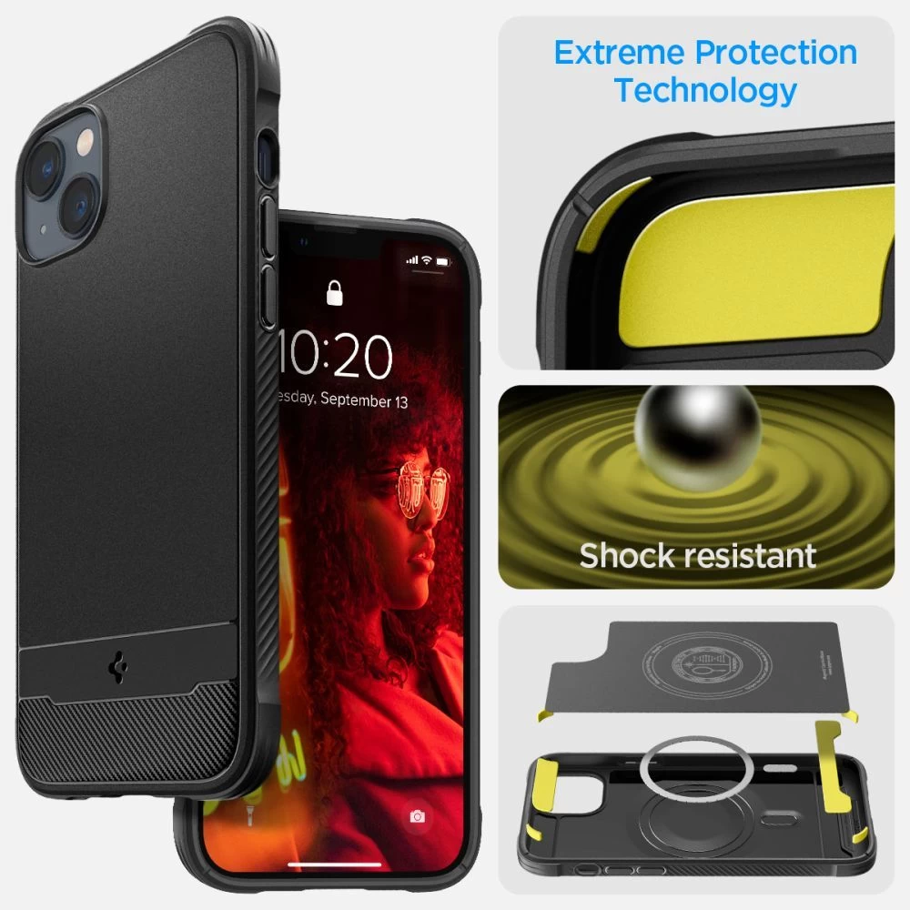 Apple iPhone 14 case black SPIGEN RUGGED ARMOR Mag Magsafe